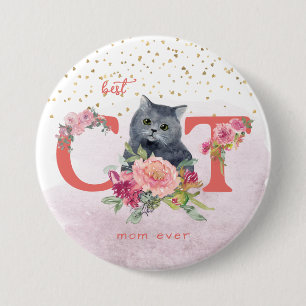Best Cat Mam Ever Cute Kitten Happy Moederdag Ronde Button 7,6 Cm