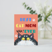 Best Cat Mam Ever | Gekke kat Lovers Funny Briefkaart (Staand voorkant)