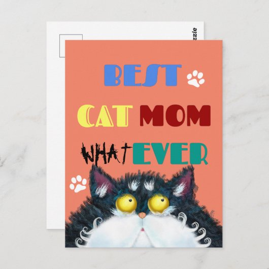 Best Cat Mam Ever | Gekke kat Lovers Funny Briefkaart (Voorkant / Achterkant)