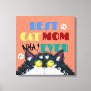Best Cat Mam Ever   Gekke kat Lovers Funny Canvas Afdruk