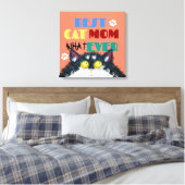 Best Cat Mam Ever | Gekke kat Lovers Funny Canvas Afdruk (Insitu (Slaapkamer))