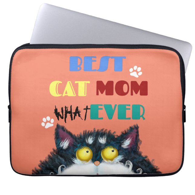 Best Cat Mam Ever | Gekke kat Lovers Funny Laptop Sleeve (Voorkant)