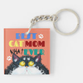 Best Cat Mam Ever | Gekke kat Lovers Funny Sleutelhanger (Achterkant)