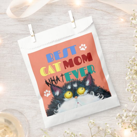 Best Cat Mam Ever grumpy cat grappige cartoon Bedankzakje (Geknipt)