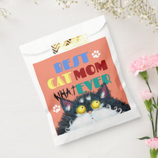 Best Cat Mam Ever grumpy cat grappige cartoon Bedankzakje (Gezegeld)