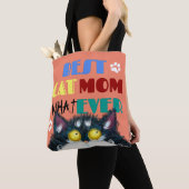 Best Cat Mam Ever grumpy cat grappige cartoon Tote Bag (Dichtbij)