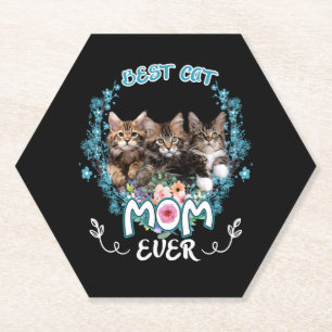 Best Cat Mam Ever Kartonnen Onderzetters