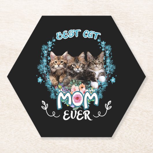 Best Cat Mam Ever Kartonnen Onderzetters (Voorkant)