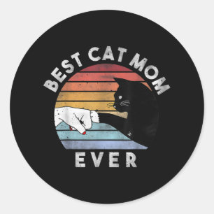 Best Cat Mam Ever Kat mam, Funny Cat Lovers Ronde Sticker