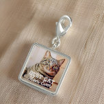 Best Cat Mam Ever Moderne Custom Pet Foto Charm<br><div class="desc">Dit eenvoudige en klassieke ontwerp is samengesteld uit serif typografie en voegt een douanefoto toe</div>