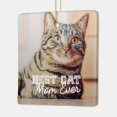 Best Cat Mam Ever Moderne Custom Pet Foto Keramisch Ornament (Links)