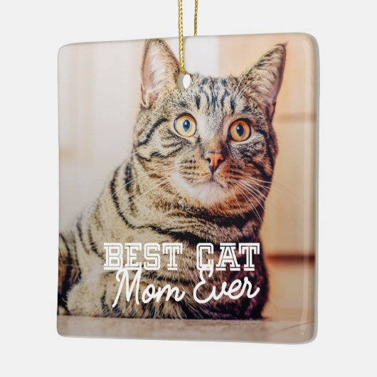 Best Cat Mam Ever Moderne Custom Pet Foto Keramisch Ornament (Links)