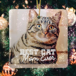 Best Cat Mam Ever Moderne Custom Pet Foto Keramisch Ornament<br><div class="desc">Dit eenvoudige en klassieke ontwerp is samengesteld uit serif typografie en voegt een douanefoto toe</div>