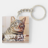 Best Cat Mam Ever Moderne Custom Pet Foto Sleutelhanger (Achterkant)