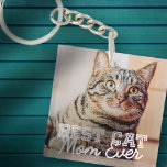 Best Cat Mam Ever Moderne Custom Pet Foto Sleutelhanger<br><div class="desc">Dit eenvoudige en klassieke ontwerp is samengesteld uit serif typografie en voegt een douanefoto toe</div>