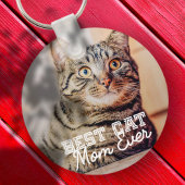 Best Cat Mam Ever Moderne Custom Pet Foto Sleutelhanger