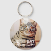 Best Cat Mam Ever Moderne Custom Pet Foto Sleutelhanger (Voorkant)