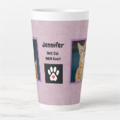 Best Cat Mam Ever | Naam/Foto's roze latte Mok (Voorkant)