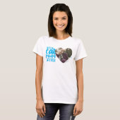 Best Cat Mam Ever Name Pet Photo Blue T-Shirt (Voorkant volledig)