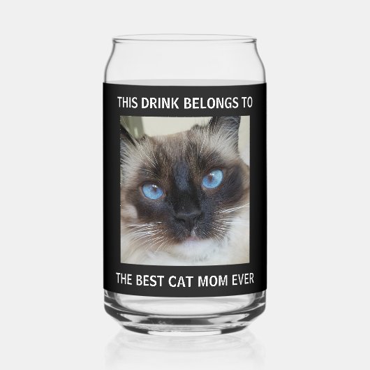 Best Cat Mam Ever Photo Black Blikvorm Glas (Voorkant)