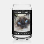 Best Cat Mam Ever Photo Black Blikvorm Glas (Achterkant)