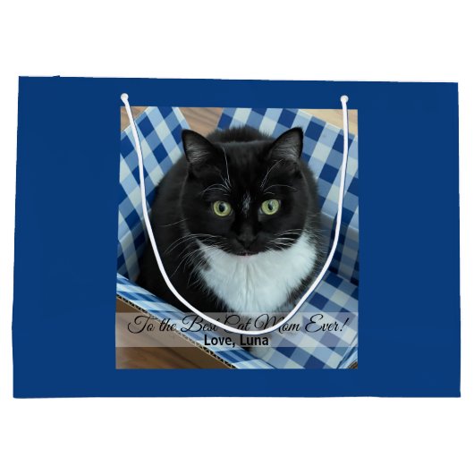 Best Cat Mam Ever Photo Groot Cadeauzakje (Achterkant)