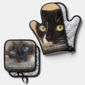 Best Cat Mam Ever Photo Ovenwant & Pannenlap Set (Voorkant / Achterkant)