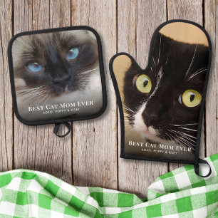 Best Cat Mam Ever Photo Ovenwant & Pannenlap Set