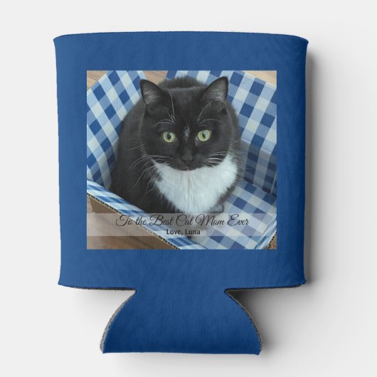 Best Cat Mam Ever Photo Sierkussen Blikjeskoeler (Achterkant)