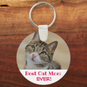 Best Cat Mam Ever Photo Sleutelhanger (Achterkant)