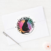 Best Cat Mam Ever Ronde Sticker (Envelop)
