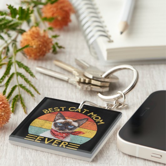 Best Cat Mam Ever Sleutelhanger (Voorkant Rechts)