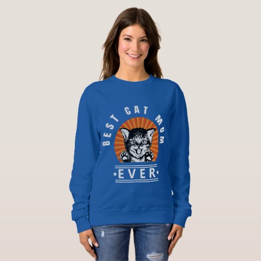 Best Cat Mam Ever Sunburst Sweatshirt (Voorkant volledig)