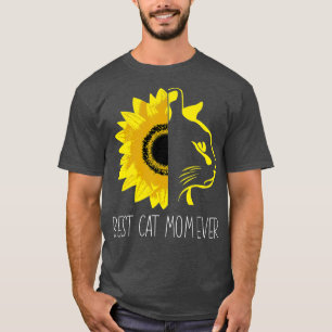Best Cat Mam Ever Sunflower Cat Mum Moederdag T-shirt