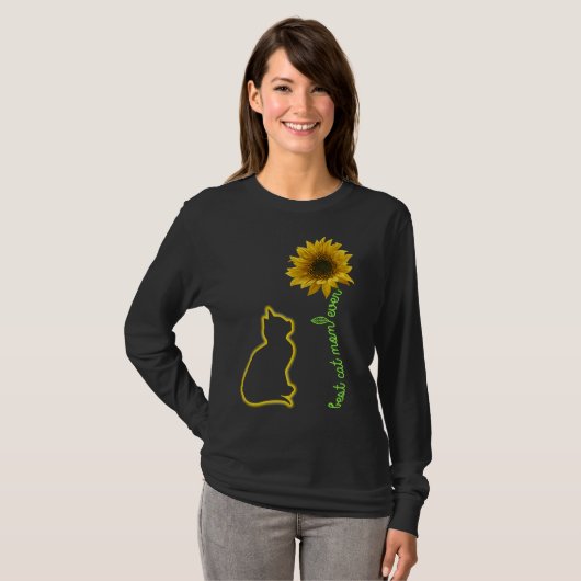 Best Cat Mam Ever Sunflower Moeder T-shirt (Voorkant volledig)