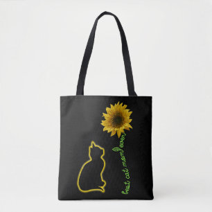Best Cat Mam Ever Sunflower Moeder Tote Bag