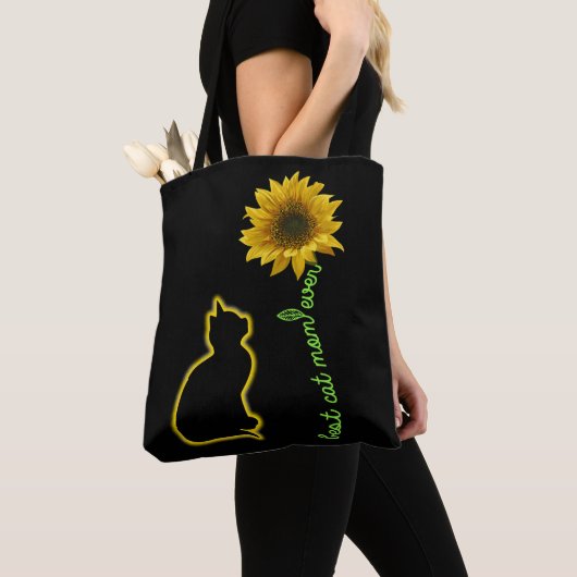 Best Cat Mam Ever Sunflower Moeder Tote Bag (Dichtbij)