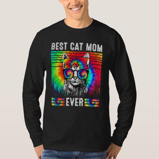 Best Cat Mam Ever Tie Dye Cat Mam Moederdag F T-shirt (Voorkant)