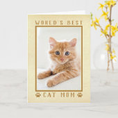 Best Cat Mam Gold Moederdag Foto Kaart (Gele Bloem)