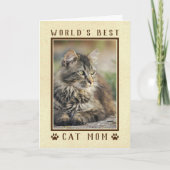 Best Cat Mam Happy Birthday Foto Gold Kaart (Voorkant)