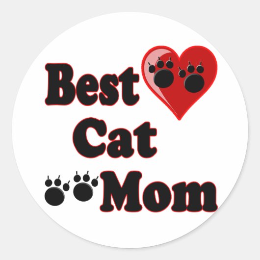 Best Cat Mam Merchandise voor Moeder's Ronde Sticker (Voorkant)