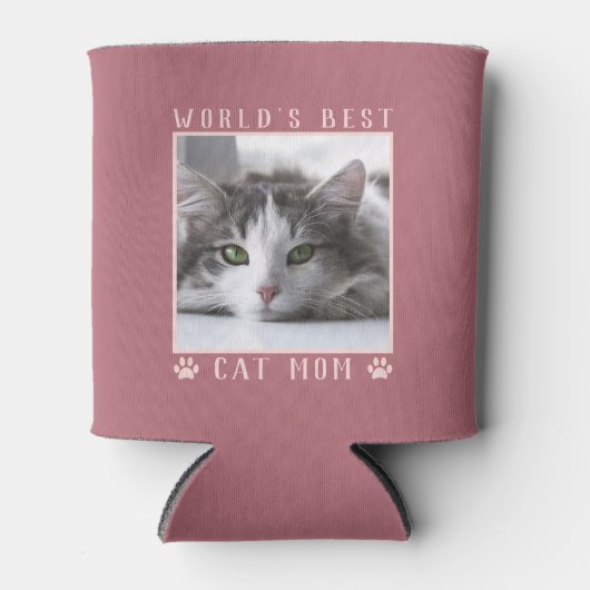 Best Cat Mam Paw Drukt Foto Roos Gold Blikjeskoeler (Voorkant)