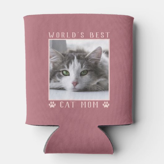 Best Cat Mam Paw Drukt Foto Roos Gold Blikjeskoeler (Achterkant)