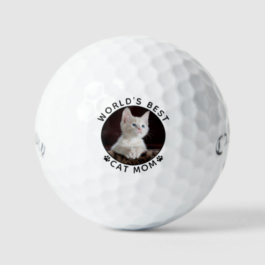 Best Cat Mam Paw Drukt Pet Foto Golfballen (Voorkant)