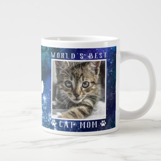 Best Cat Mam Paw Prints Name Photo Space Grote Koffiekop (Rechts)
