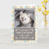 Best Cat Mam Photo Moederdag Kaart (Gele Bloem)