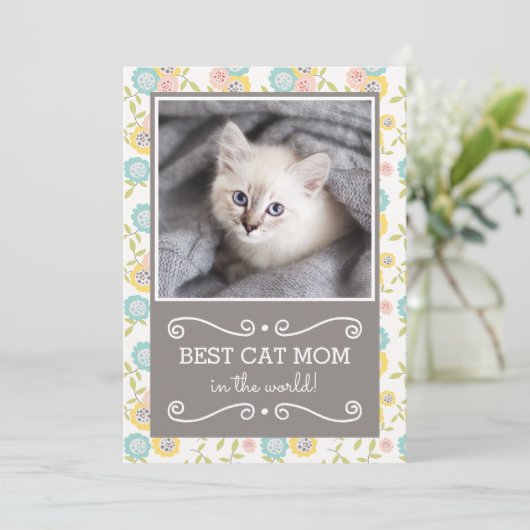 Best Cat Mam Photo Moederdag Kaart (Staand voorkant)