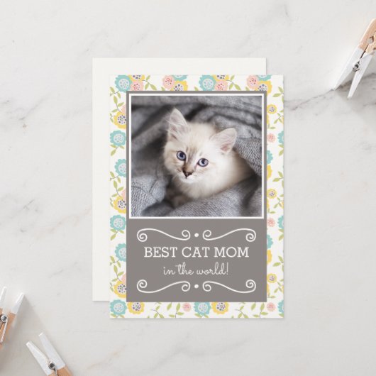 Best Cat Mam Photo Moederdag Kaart (Voorkant / Achterkant in situ)