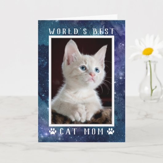 Best Cat Mam Photo Space Moederdag Kaart (Kleine Plant)