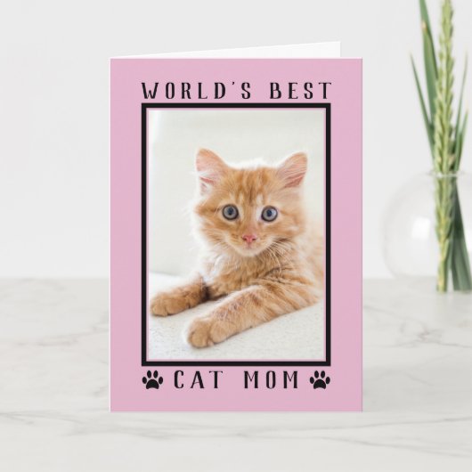 Best Cat Mam Pink Moederdag Foto Kaart (Voorkant)
